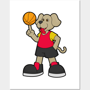 Dog as Basketball player with Basketball Posters and Art